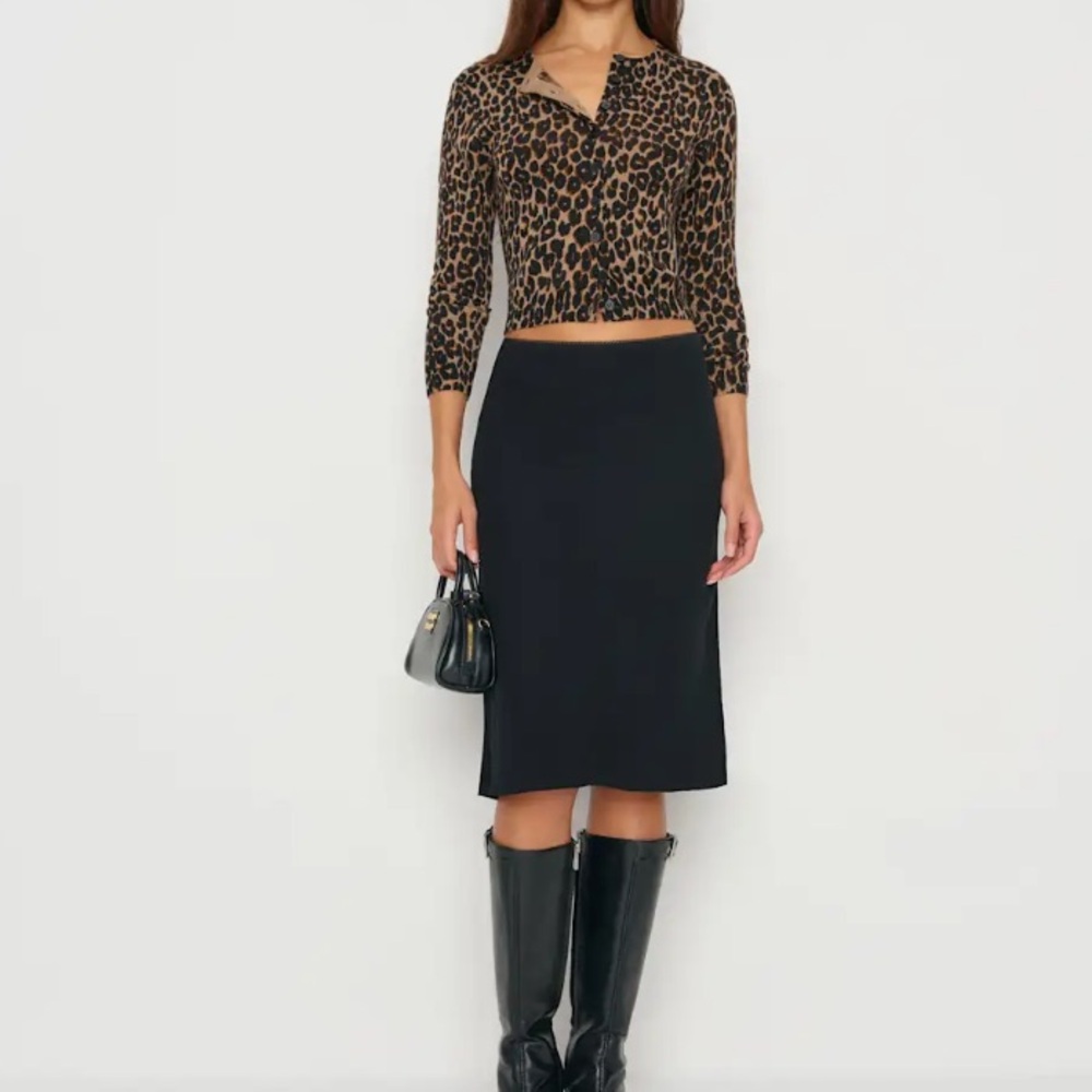 Reformation Black Layla Skirt